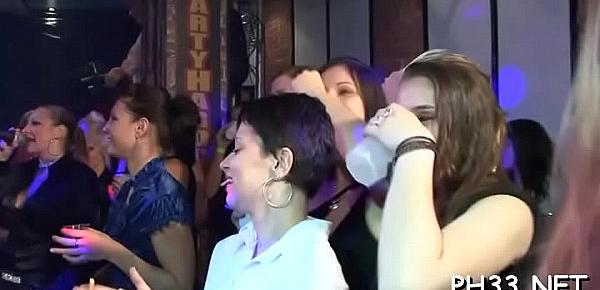  Yong gals in club are fucked hard by mature mans in ass and puss in time